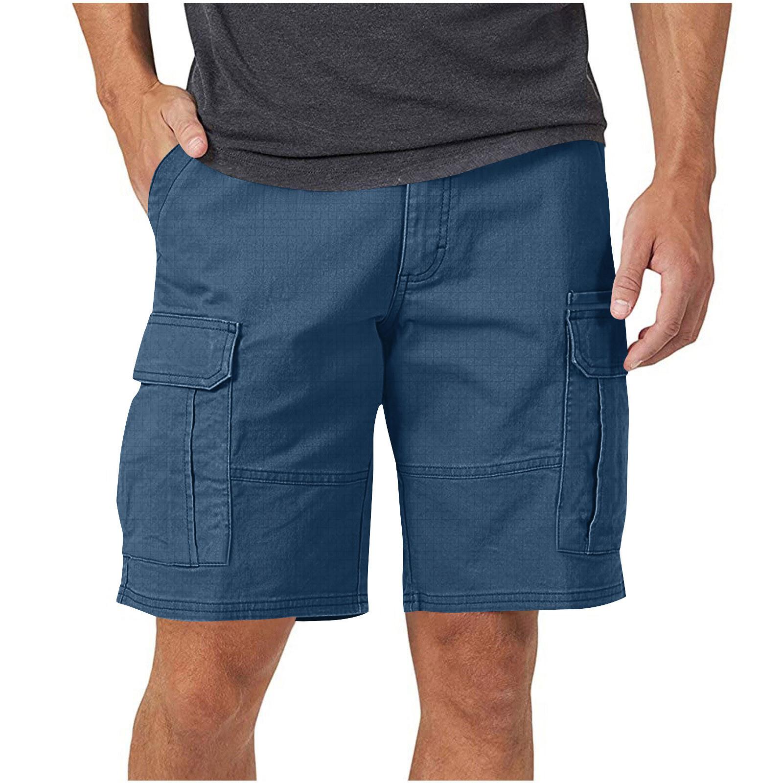 

Men s Casual Cargo Shorts with Multi-Pockets, Relaxed Fit, Cotton, Outdoor Summer Wear, Burgundy, Versatile Style XXXL синий