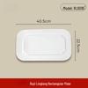 Wuhe White A5 Melamine Ruyi Linglong Rectangular Serving Platter, 16-inch