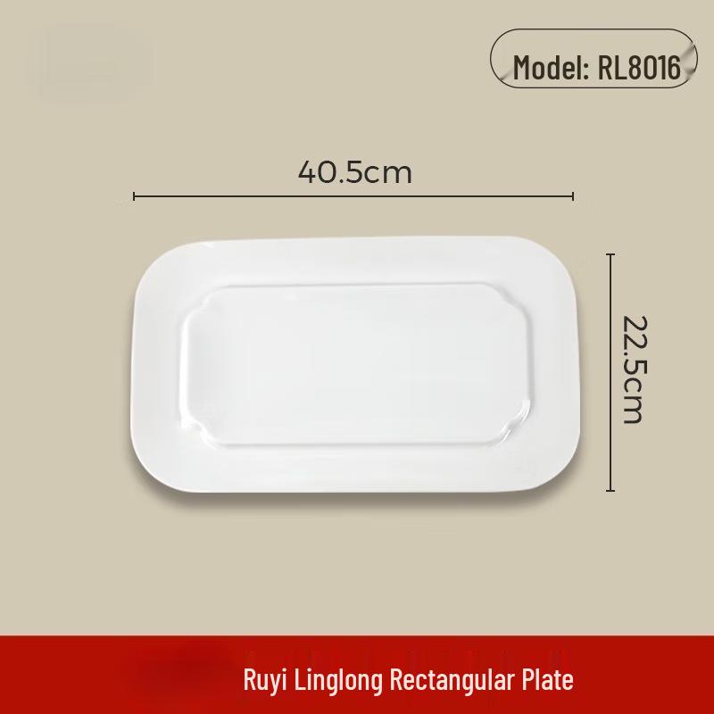 Wuhe A5 Melamine White Rectangular Serving Platter
