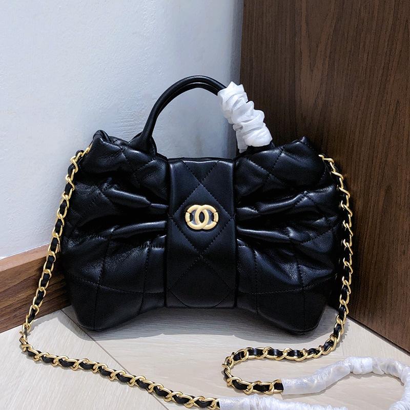 2025 Neue Lammfell-Schleifentasche, Diamant-Kettentasche, modische und hochwertige Einzel-Schulter-Umhängetasche für Damen