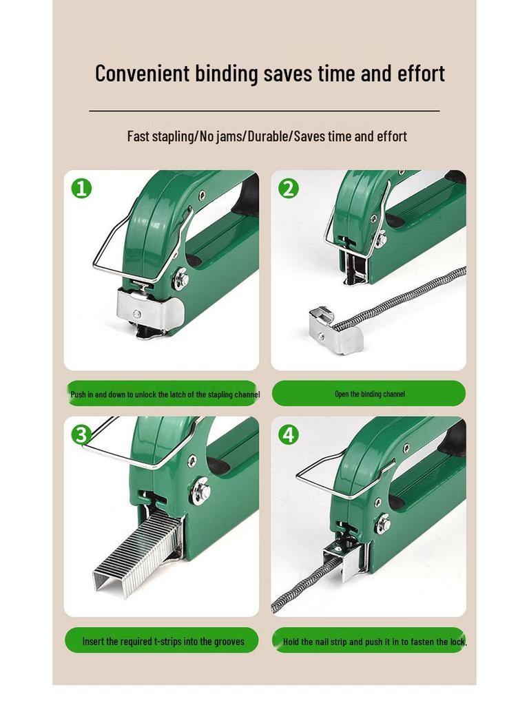 Manual Pneumatic Nail Gun: Brad Nailer, Steel Nailer, U-Shaped & Straight Nails for Wire Trough and Woodworking.
