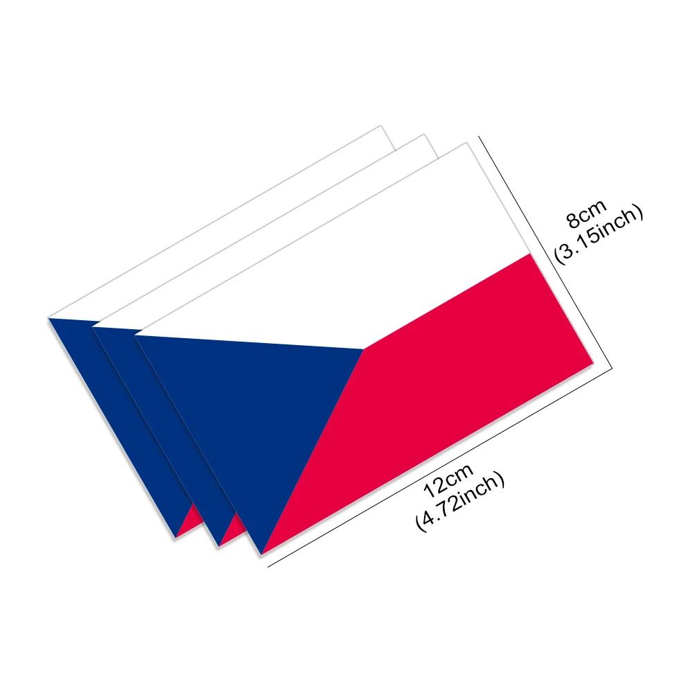 3Pcs Czech Flag Sticker Car DIY Vinyl Decals Czekh Republic Motorcycle Accessories For Skoda Comic Octavia Kroc Kodiaq Superb