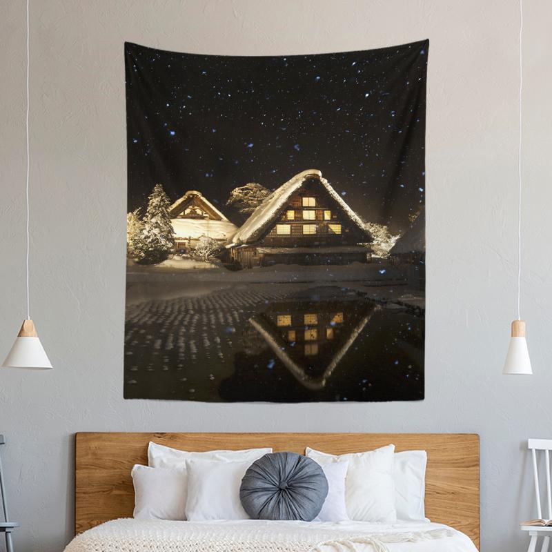 Christmas Tree Decoration Printed Pattern Tapestry Home Living Room Bedroom Wall Decoration Background Cloth Tapestry 230x180cm