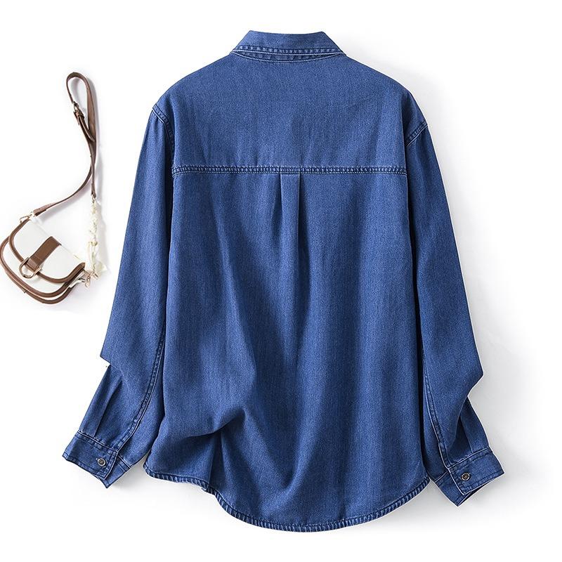 Women's Spring Thin All Wear Thin Stack Denim Shirt