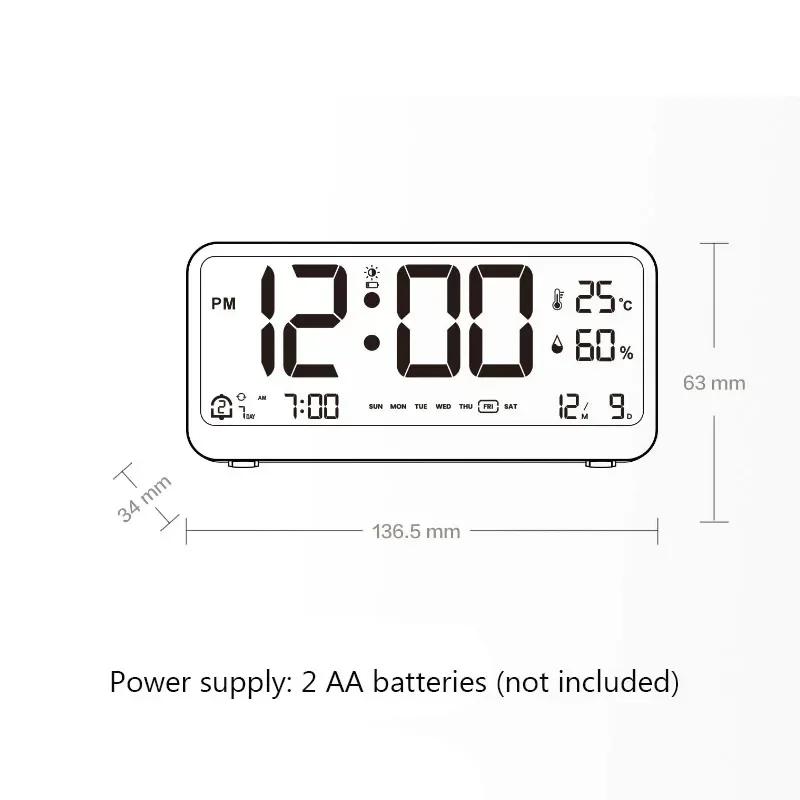 Digital Alarm Clock Table Electronics Wall Temperature Humidity Calendar Week Bedroom Child Desk Watch Night Light Decorations