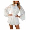 Women's Sexy Open Back Women's Wear Horn Sleeve Chiffon Fashion  Dress