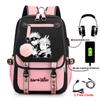 Anime Peripheral Spells Back to War Backpack Student School Bag Men's and Women's Fashion Backpack Travel Bag USB Computer Bag