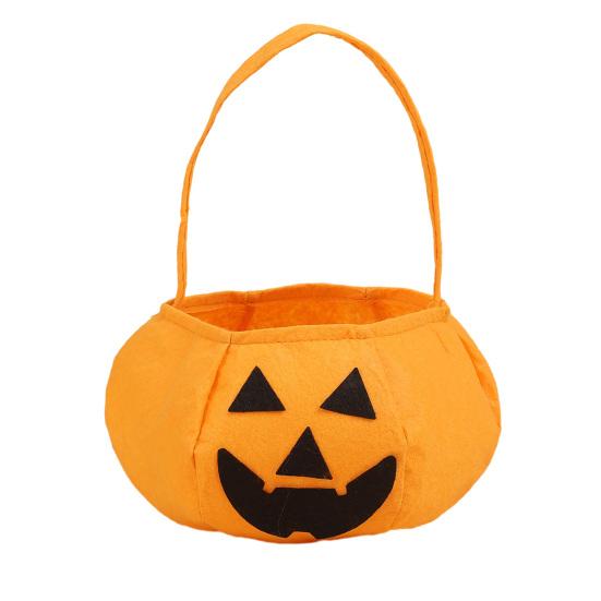 Halloween Pumpkin Candy Bag for Kids Reusable Non-Woven Trick or Treat Bucket Pumpkin