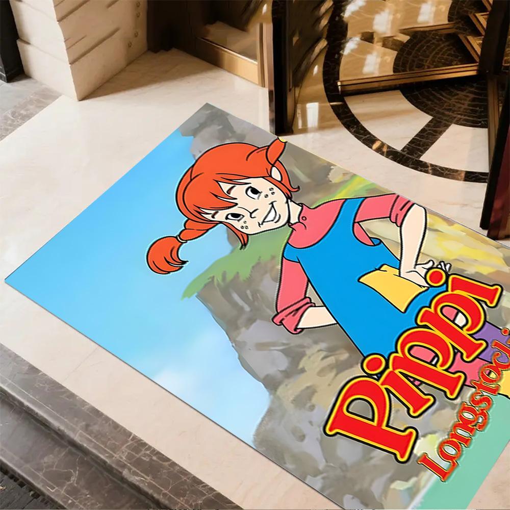 Pippi Adventure Floor Rug Office Rug Design for Living Rooms Outdoor Hallway Balcony Anti-slip Rug Anime Office Decor Perfect Gift for Women/Men
