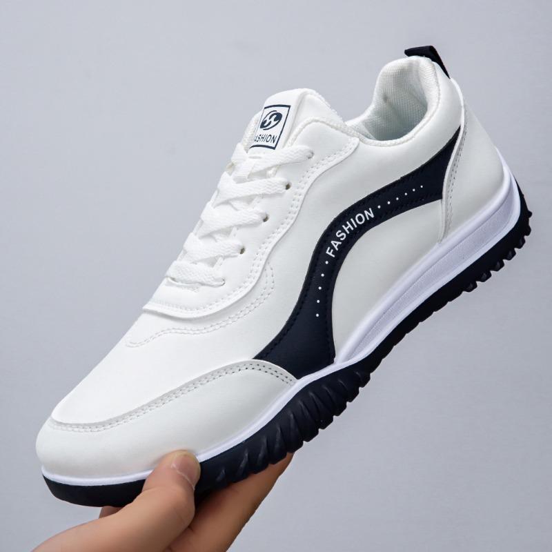 Men's Spring Soft Sole Lightweight Breathable Lace-Up Casual Skate Shoes.