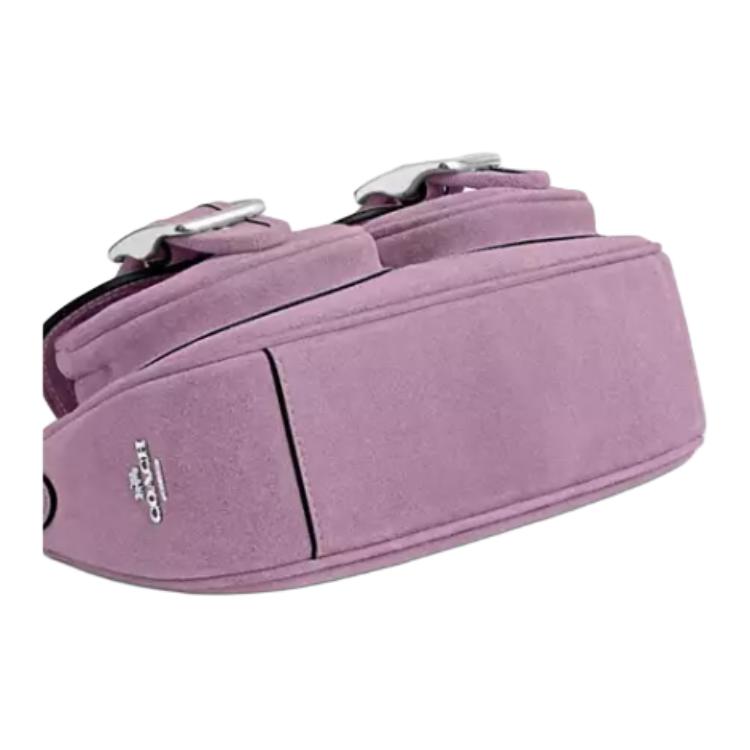 Coach Ashton 25 Metal Hardware Leather Shoulder Bag Medium Women Shoulder Bag Silver Light-Purple CDA95-SVIZ