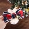 Elegant Plush Bow Christmas Bell Women Hair Claws Autumn Hairgrip Shark Clip Korean Ponytail Holder