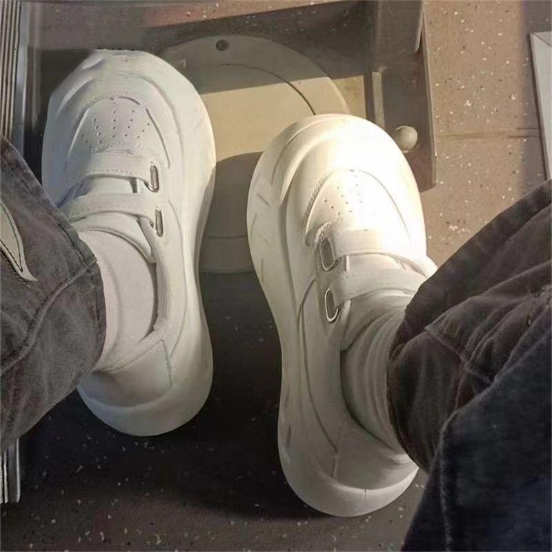 Chaussures de pain à rehaussement intérieur chaussures décontractées d'automne pour femmes baskets muffin à plateforme Velcro