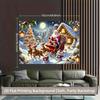 1 piece of 2D background fabric background fabric for "Santa Claus' Happy Reindeer Sleigh Journey" made of polyester