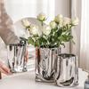 1PC Flower Vase Home Gold Silver Office Table Frame Decoration Bookshelf Aesthetic Room Decoration Creative Ceramic Luxury 3 Sizes