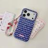 Korean Style Strawberry iPhone 14/15/16/17 Pro Max Blue Phone Case for Women