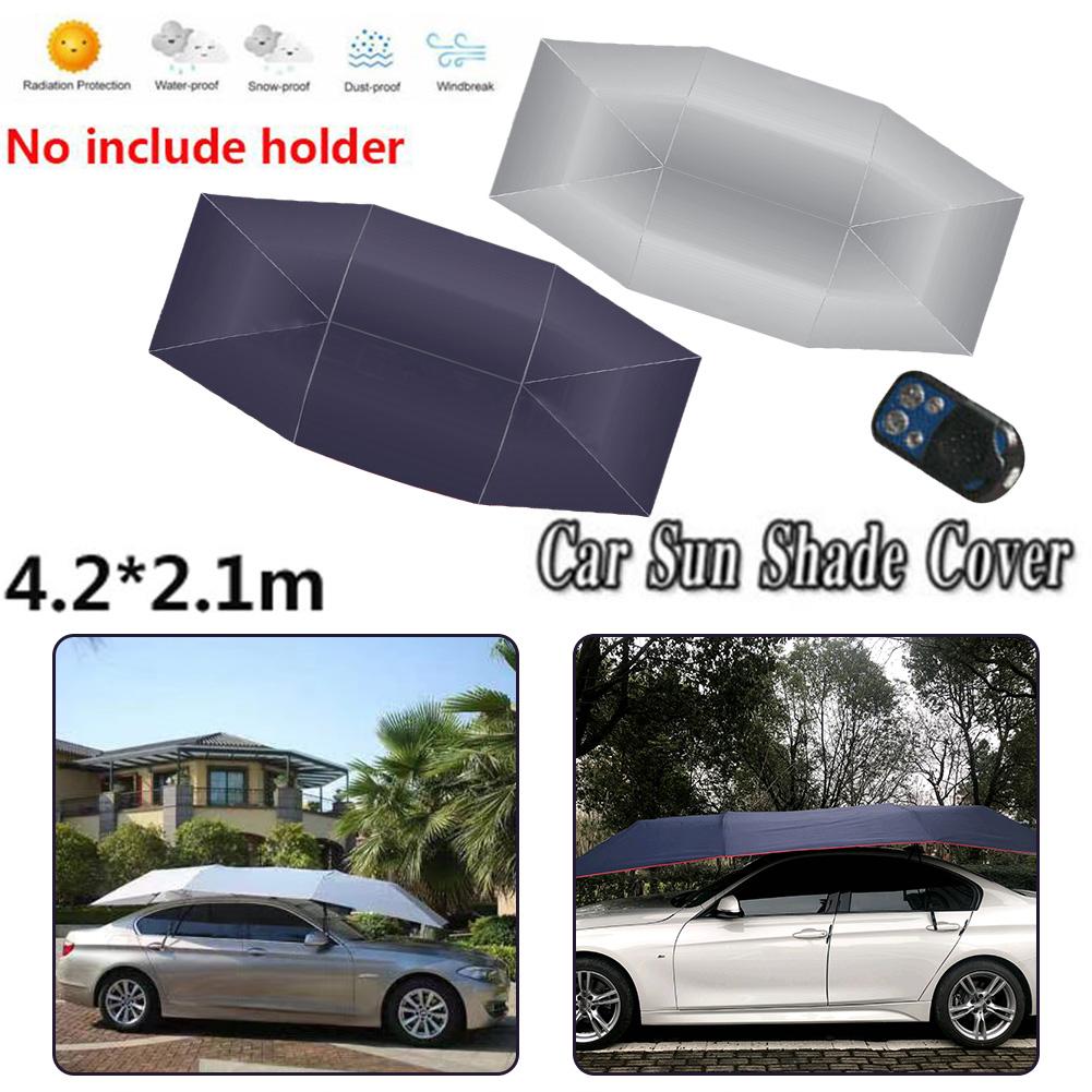 4.2x2.1m Car Summer Sunshade Umbrella Fully Automatic Folding Roof Summer Sunscreen Shed Remote Control Portable Canopy Cover