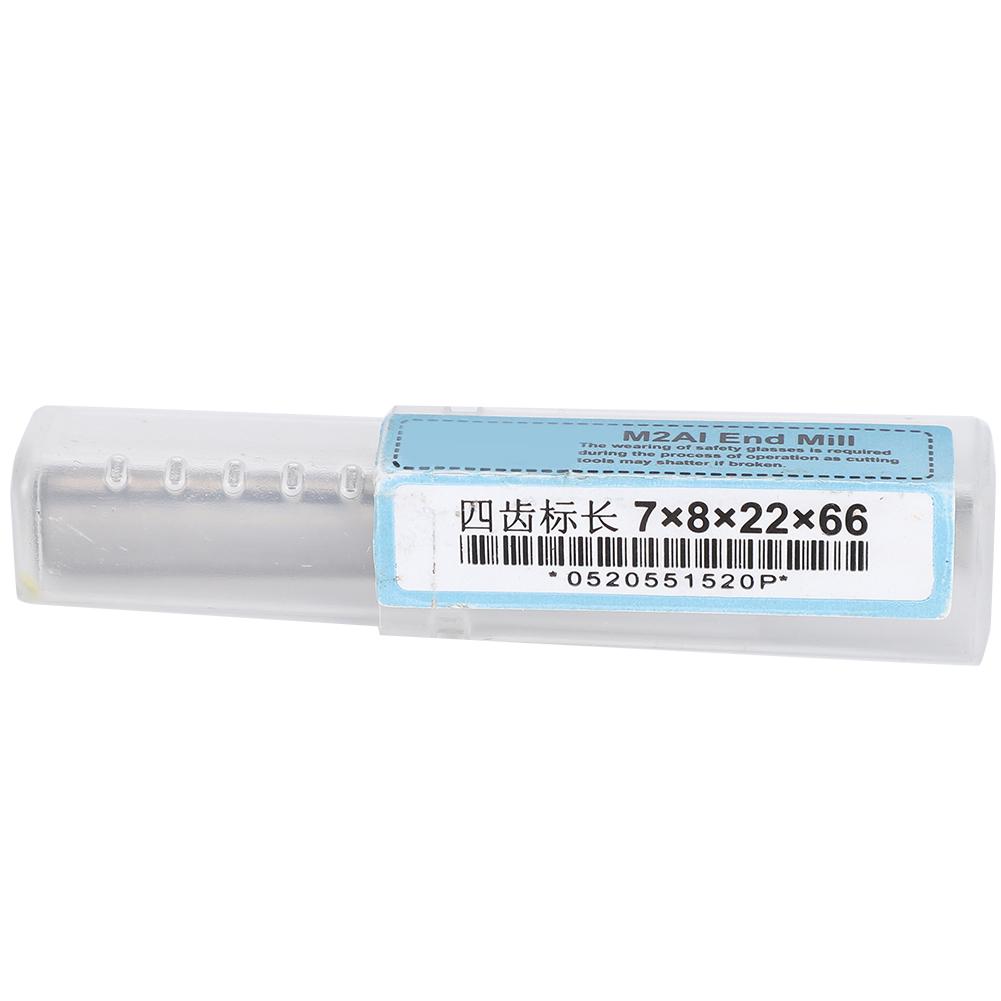 End Mill 4 Flutes FlatBottom Super Hard Steel Full Ground Central Vertical Cutter 7mm