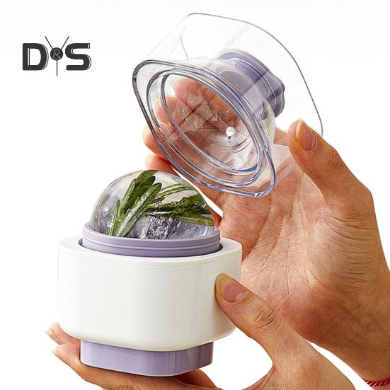 Kugelförmige Eisform aus Silikon, leicht zu lösen, runde Eishockeyform mit Deckel, langsam schmelzende kugelförmige Eisbereiter für Whisky, Cocktails und Bourbon