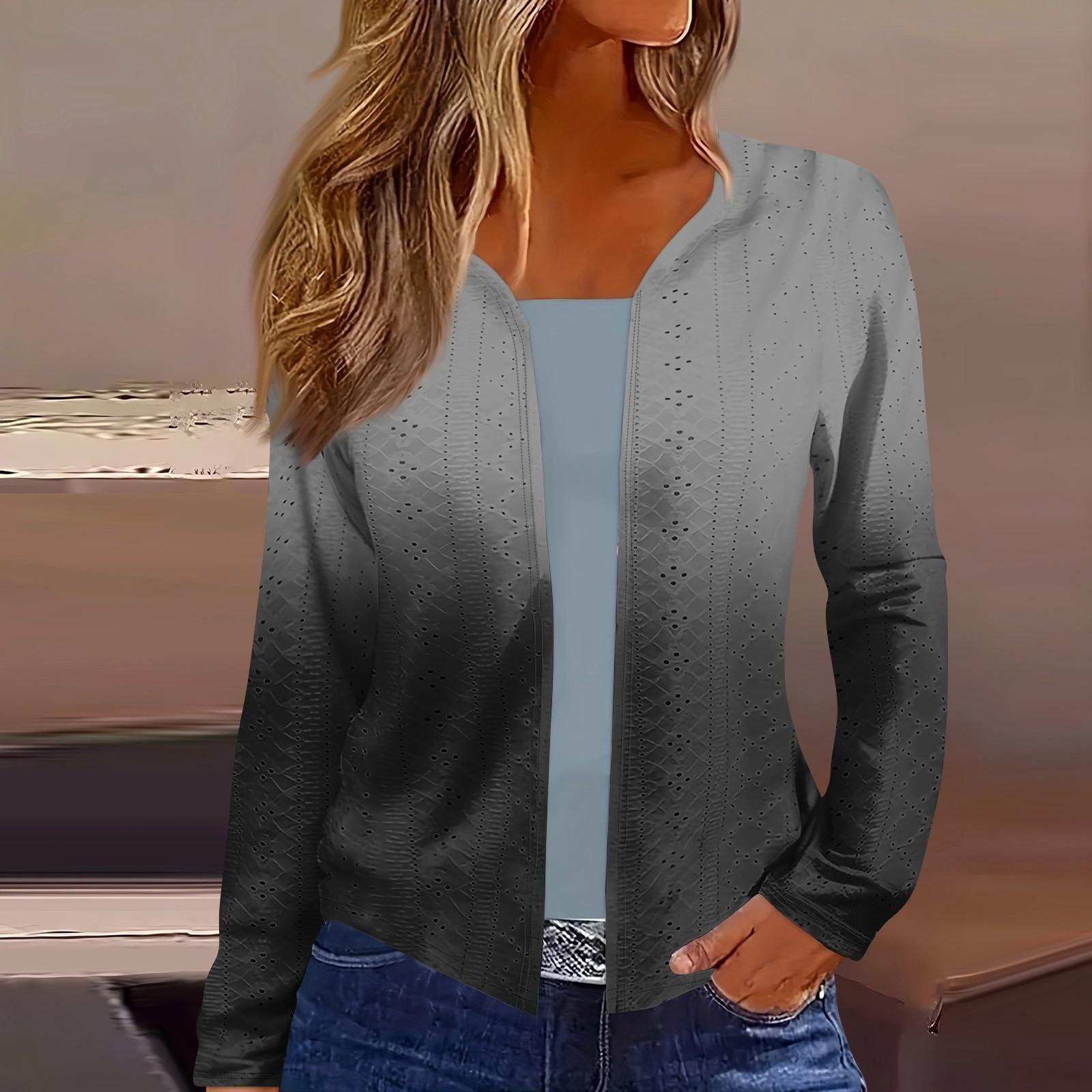 

Женский топ с длинным рукавом и принтом, повседневная мода на выходные, тонкий кардиган, блузка XXL чёрный