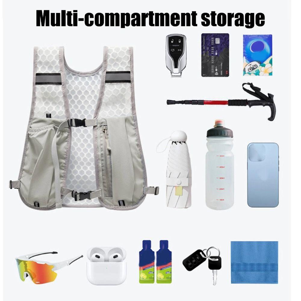 Outdoor Cycling Breathable Vest, Running Water Bottle Storage Backpack, Men's Lightweight Reflective Vest, Marathon Sports Vest