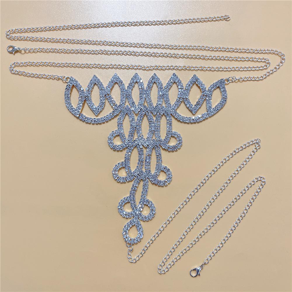 Rhinestone Body Chain, European And American Sexy And Charming Hollow Rhinestone Thong Chain For Women