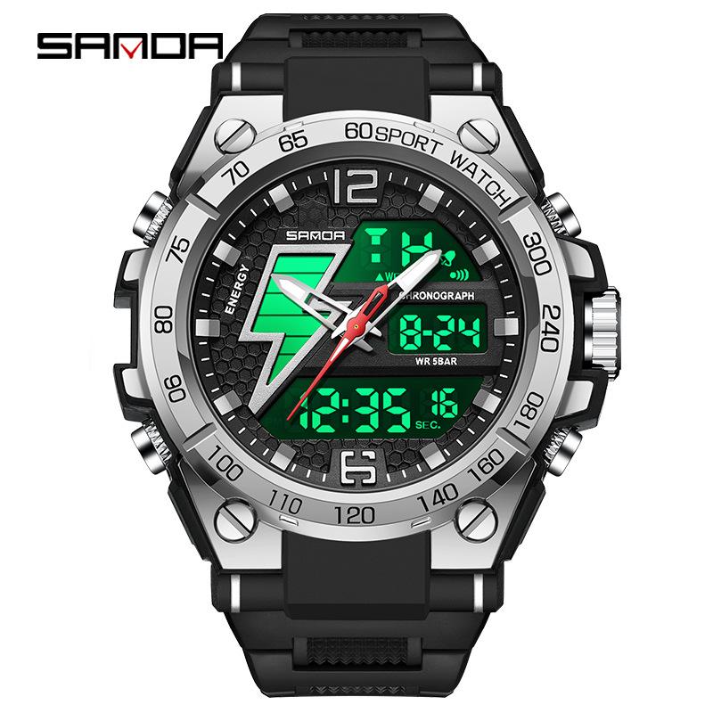 Sanda Youth Tactical Luminous Multifunction Waterproof Men's Electronic Watch