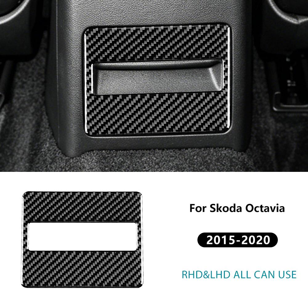 

Soft Carbon Fiber Rear Seat Ashtray Panel Cover Trim Interior Decoration for Skoda Octavia 2015 2016 2017 2018-2020 Accessories. Black Carbon Fiber