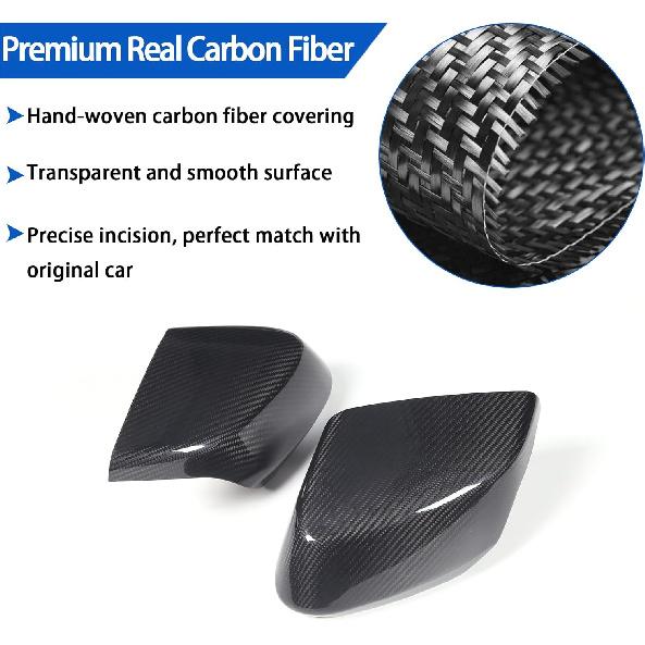 Real Carbon Fiber Door Rear View Mirror Cover Compatible with Chevrolet Corvette C8 2020-2026, Exterior Side Door Rearview Mirror Cover Protective