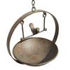 Wrought Iron Aged Green Bird Swing Feeder & Waterer
