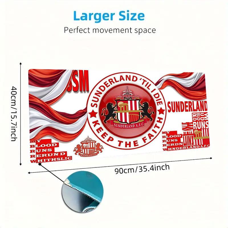 Sunderland Association Football Club Logo Large Size Mouse Pad Large Gaming Table Cushion Non-slip Laptop Tablet Big Mousepad XXL Mat Mini PC Playmat
