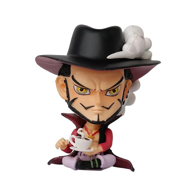14 Styles Anime One Piece Zoro Luffy Sanji Sitting Figure Playthings Robin Nami Brook Chopper 8.5CM PVC Q Version Car Decoration Model