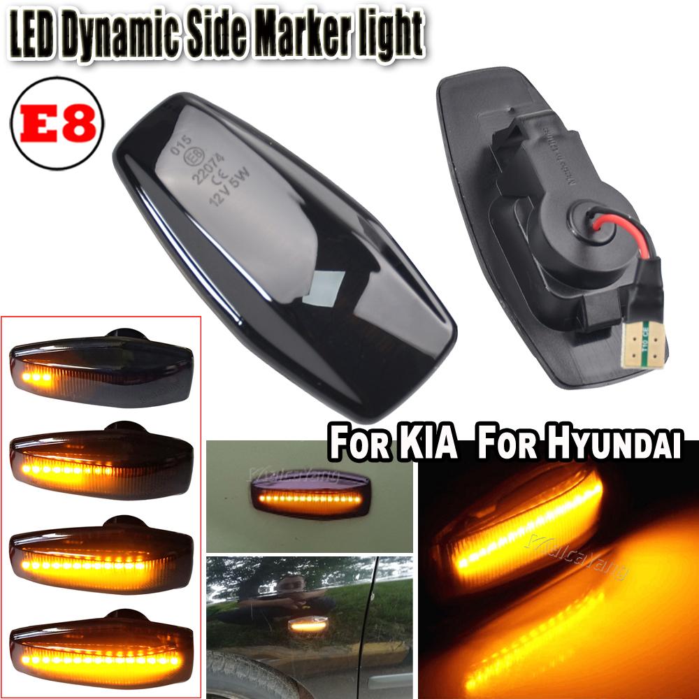 A Pair Dynamic Blinker LED Light Side Marker For Hyundai Tucson Terracan Coupe Trajet Matrix Elantra XD i10 Getz Sonata XG