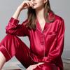 Silk World [Couple Style] 19mm Heavyweight Mulberry Silk Lapel Long-Sleeved Women's Silk Sleepwear