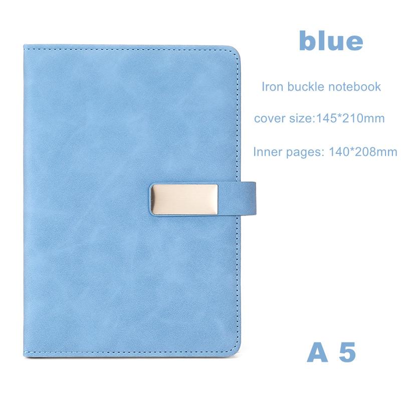 A5 Size Business Notebook with 80g Beige Paper Lined Magnetic Buckle Hard Leather Cover Diary Journal in 6 Designs to Choose