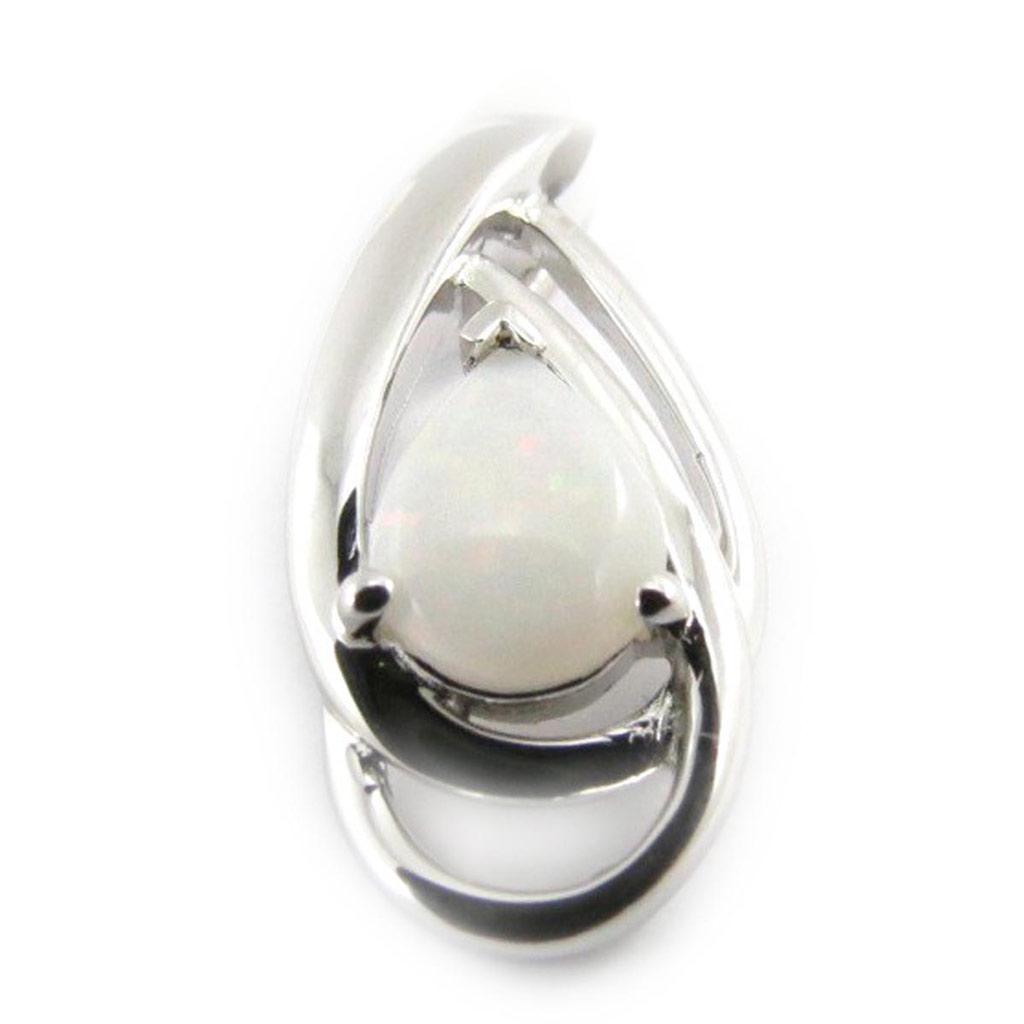Les Trésors De Lily [G8677] - Handmade Silver Pendant 'Opal Goddess' Silver-white (rhodium-plated) - 10x20 Mm