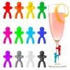 12Pcs Silicone Label Wine Glass Recognizer Drinking Glass Identification Labels Tag Signs for Party Barware Label Accessories