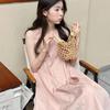 LC French high-end pink sleeveless vest dress women's summer seaside vacation loose and thin temperament