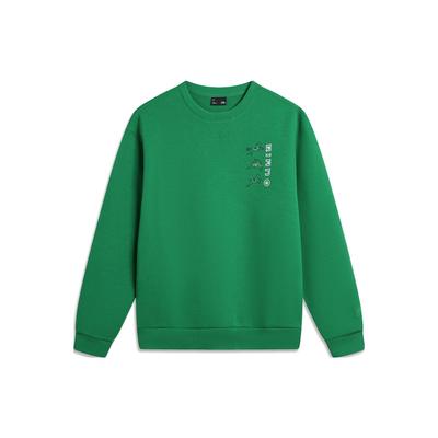 Li Ning Sports Lifestyle Series Daqian World Collaboration Printed Letter Crewneck Sweatshirt Unisex Sweatshirt AWDTE19-2