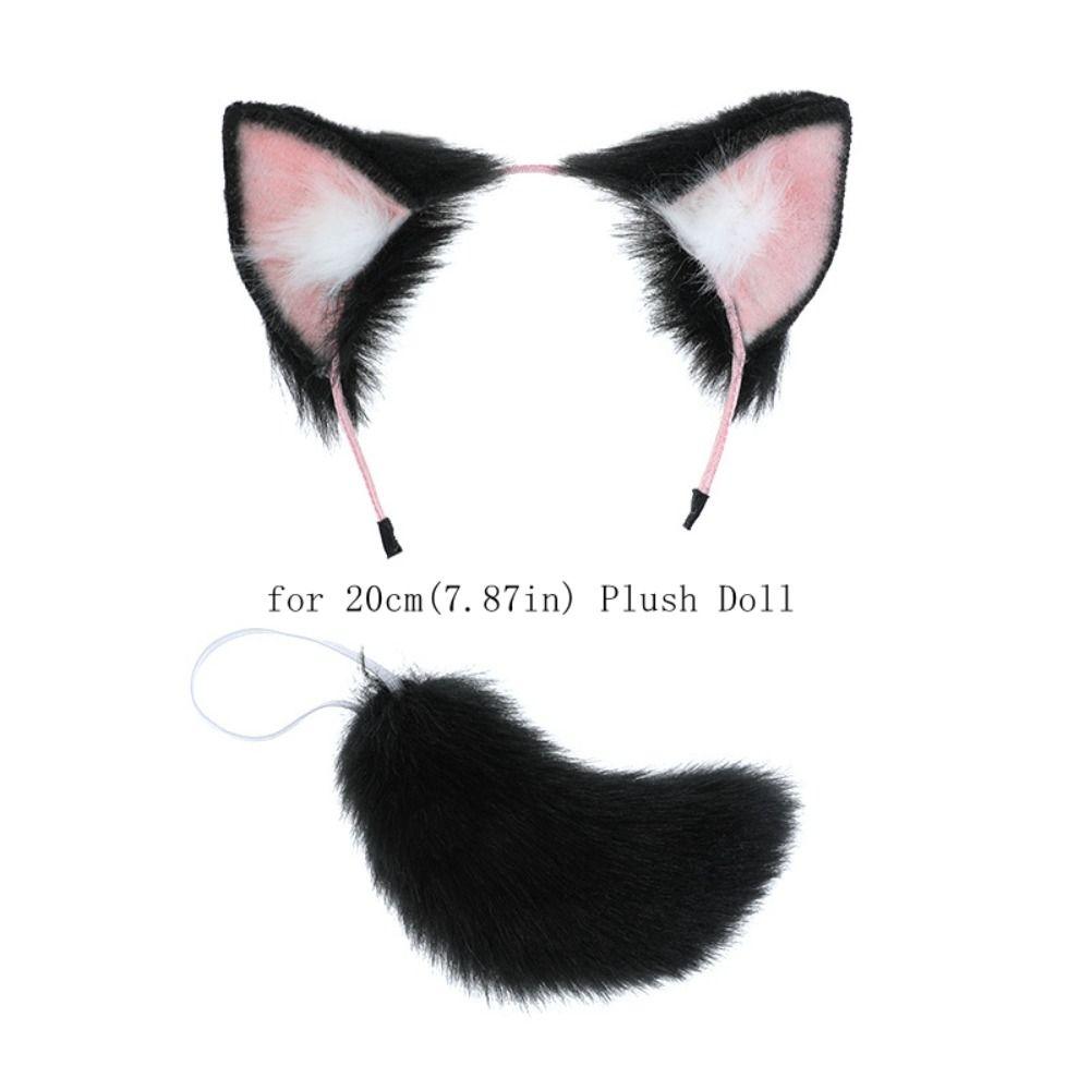 Tails 20cm Plush Doll Headwear Ear Cat Wolf Ears Headwear for Cotton Doll  Cotton Stuffed Dolls