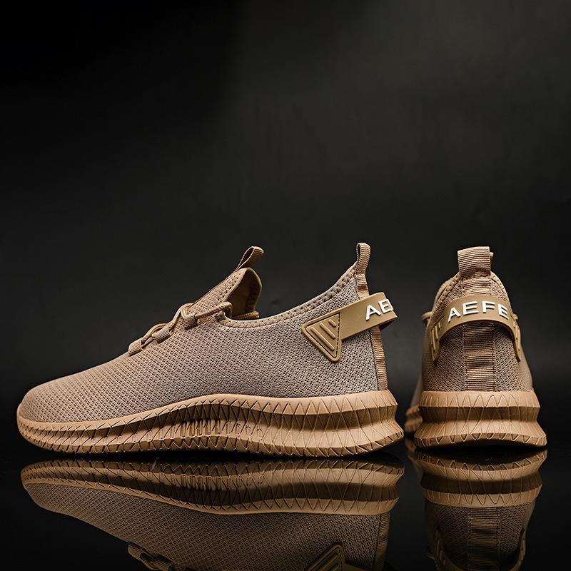 Large size men's shoes light and breathable running shoes outdoor sports coconut shoes flying woven mesh casual walking shoes men