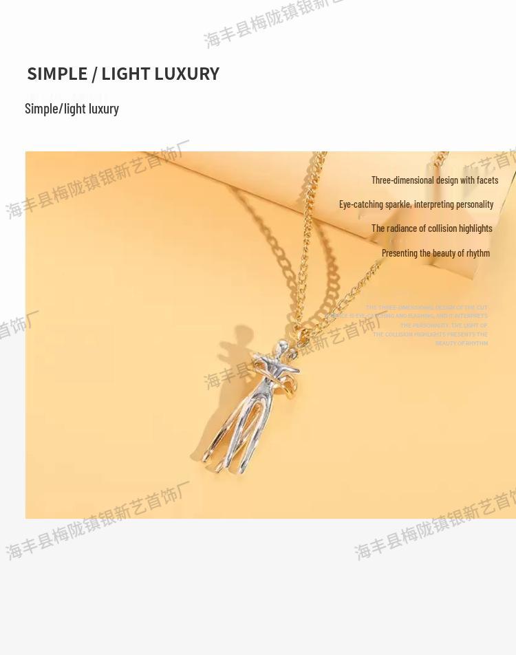 S925 Sterling Silver Couple's Embrace Love Pendant Necklace - Exquisite and Fashionable Clavicle Chain for Women