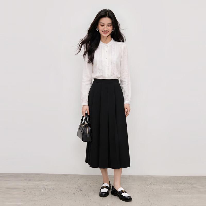 Women's Pleated A-Line Midi Skirt