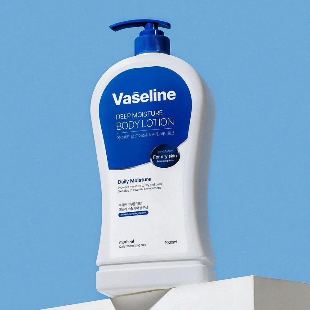 Merhent Vaseline Body Lotion 1000ml X 1 Large Size Body Cream, Scented, Highly Moisturizing, Long-lasting Scent