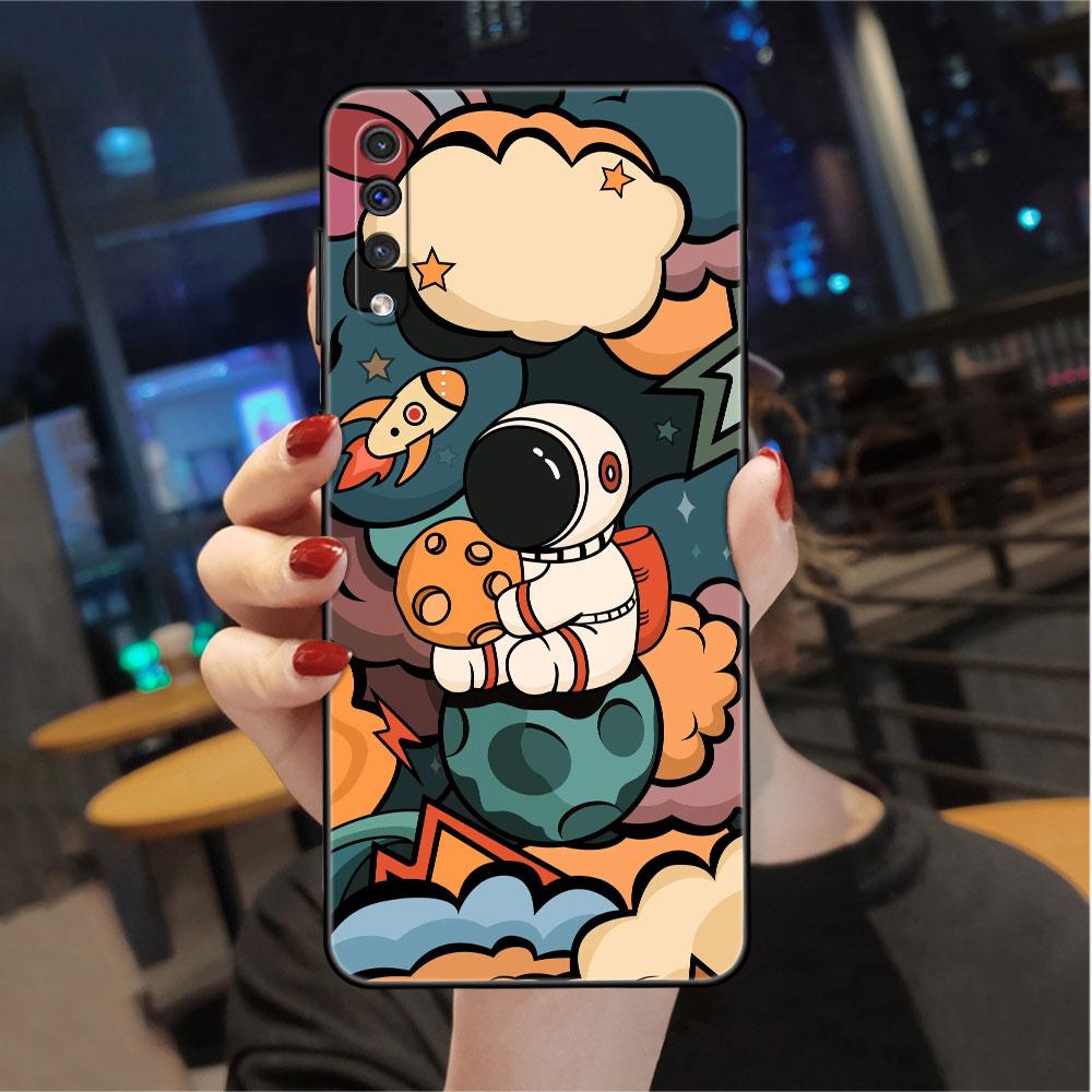 Astronaut Universe Case For Samsung Galaxy A50 A02s M31 A70 A30 A10 A20e A40 A10s M30s M51 M52 M22 M32 Black Phone Cover
