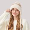 Knitted Hat Women's Autumn Winter Cartoon Cat Ears Elastic Wool Hat Three Hair Balls Ear Protection Wool Hat