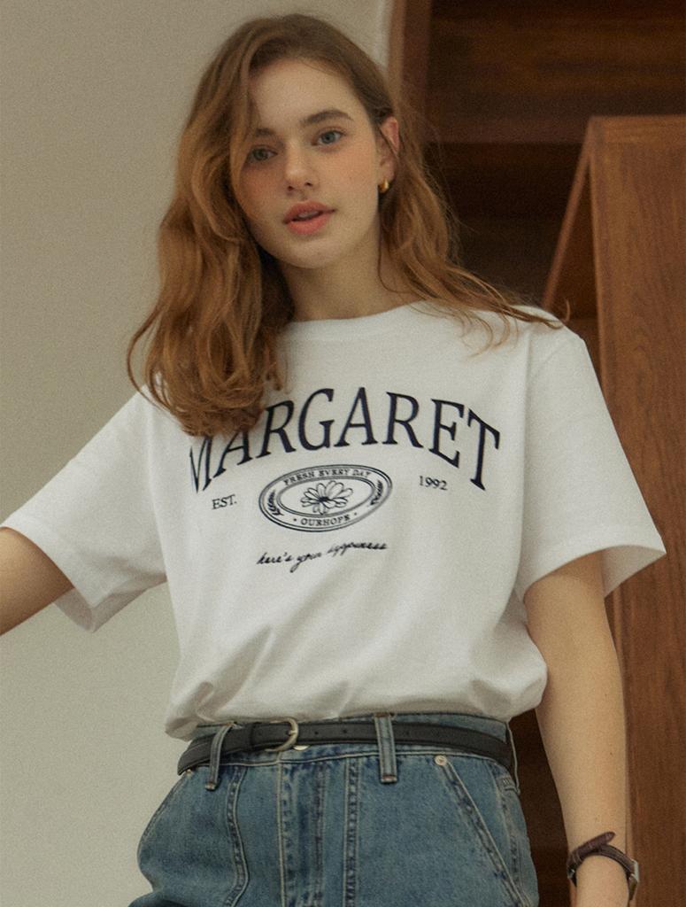 OURHOPE Margaret Embroidery T-Shirt - White