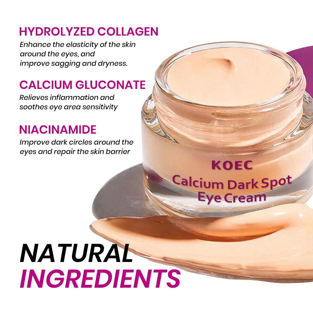 KOEC Calcium Dark Spot Eye Cream Melaxin Powerful Anti-Wrinkle Firming Eye Cream for Dark Circles, Puffiness, Fine Lines, Moisturizing, 15ml