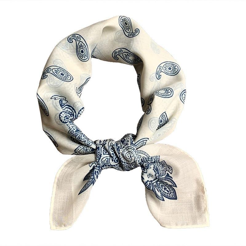 Silk Scarf Neck Small Square Scarf High Sense Summer New Thin Shirt Small Scarf Scarf Shawl Headscarf Headband