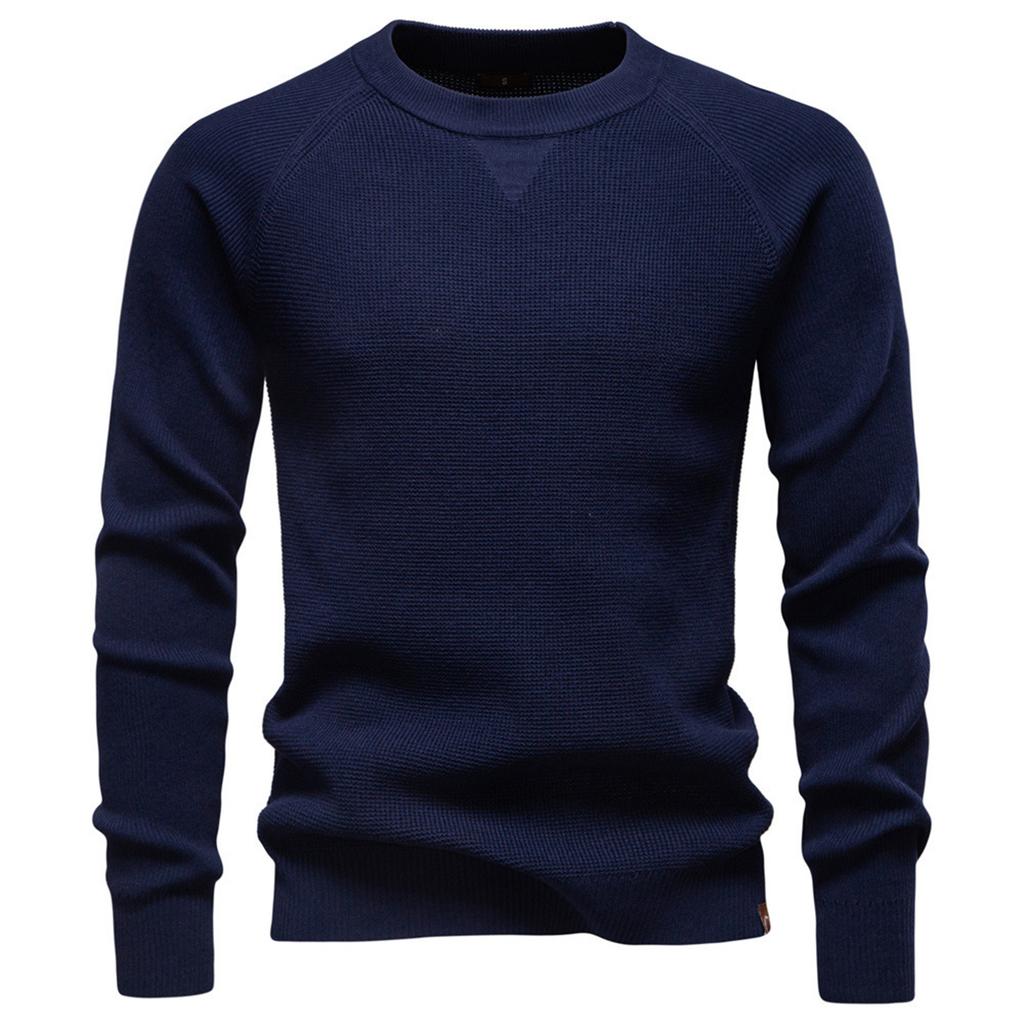 Men's Pullover Sweater Jumper  Knit Crewneck Plain  Neck Vintage